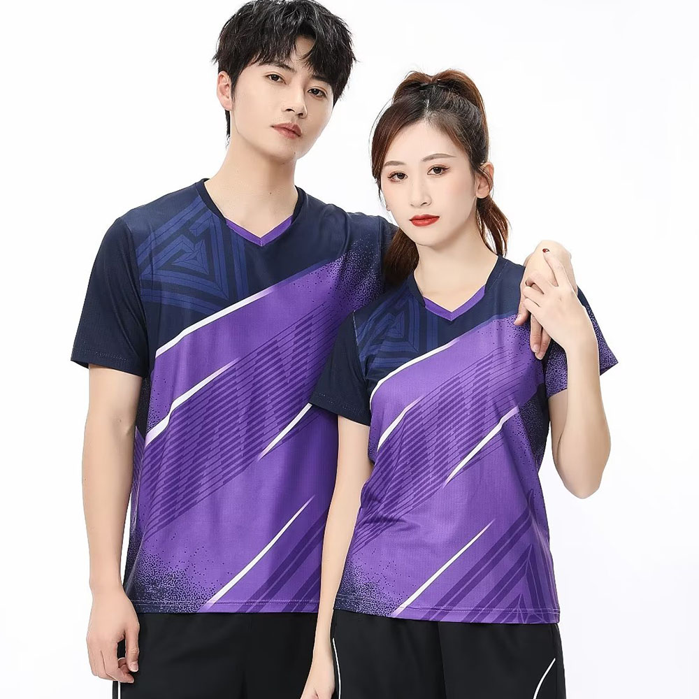 Badminton Emoji - 남녀공용 테니스 탁구 티셔츠, 반팔 스포츠