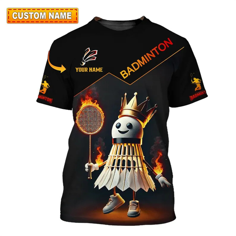 Badminton Emoji - 배드민턴 스포츠 티셔츠 남성 의류 멋진