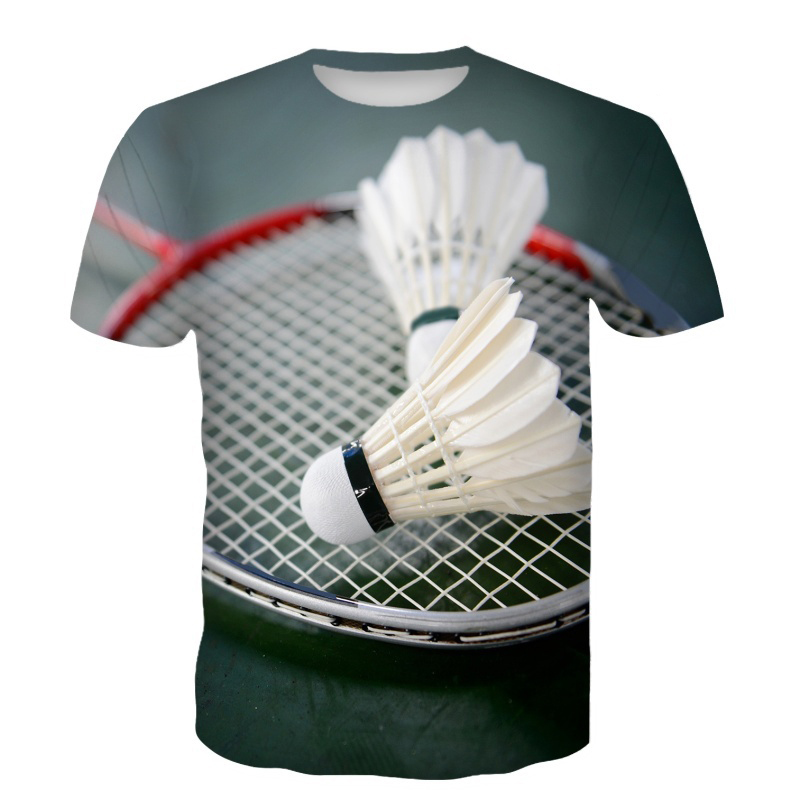 배드민턴 티셔츠 셔틀콕 3D 프린트 스트리트웨어 여름  - Badminton Emoji 리뷰 및 가격
