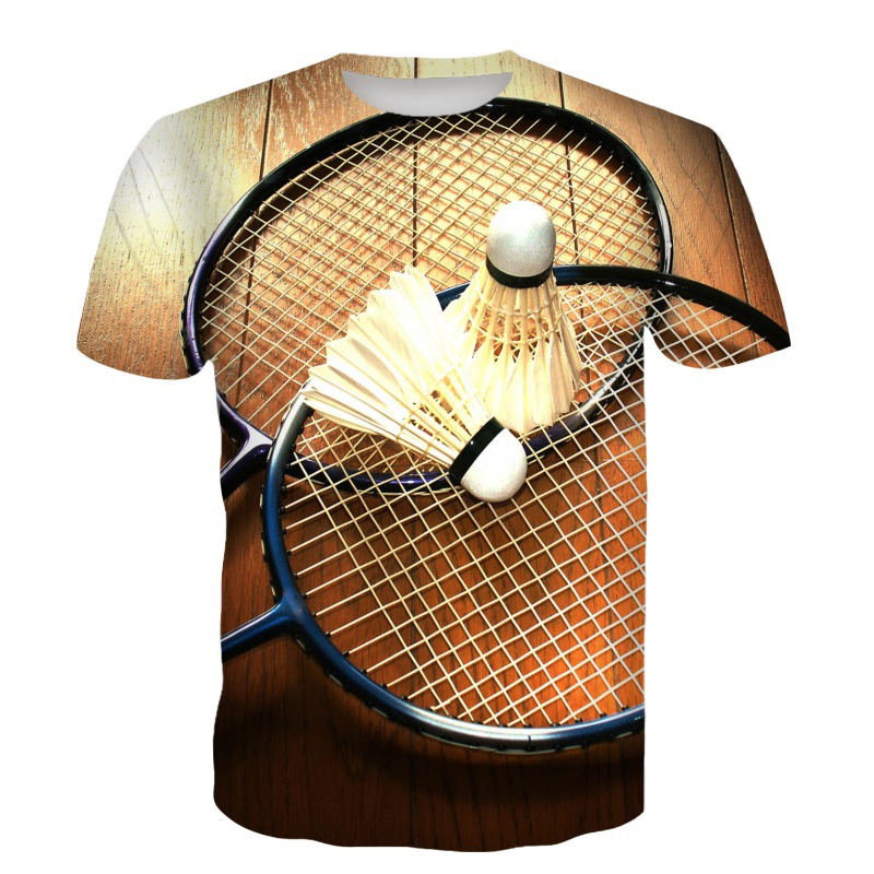 배드민턴 티셔츠 셔틀콕 3D 프린트 스트리트웨어 여름  - Badminton Emoji 리뷰 및 가격