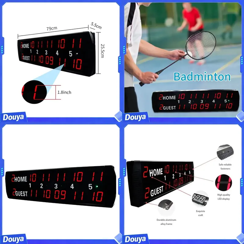YIZHI 5 이닝 점수 기록 표시 LED 배구 전자  - Badminton Score 리뷰 및 가격